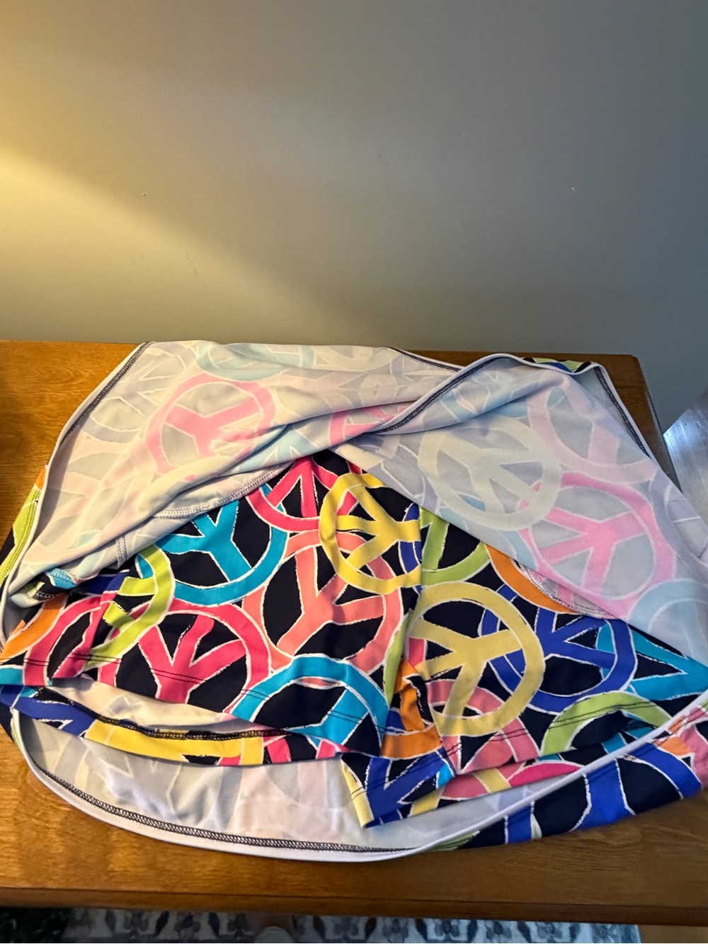 Lulu-B Colorful Peace Sign Print Skort Size Medium Golf Tennis Resort Wear - Picture 4 of 8